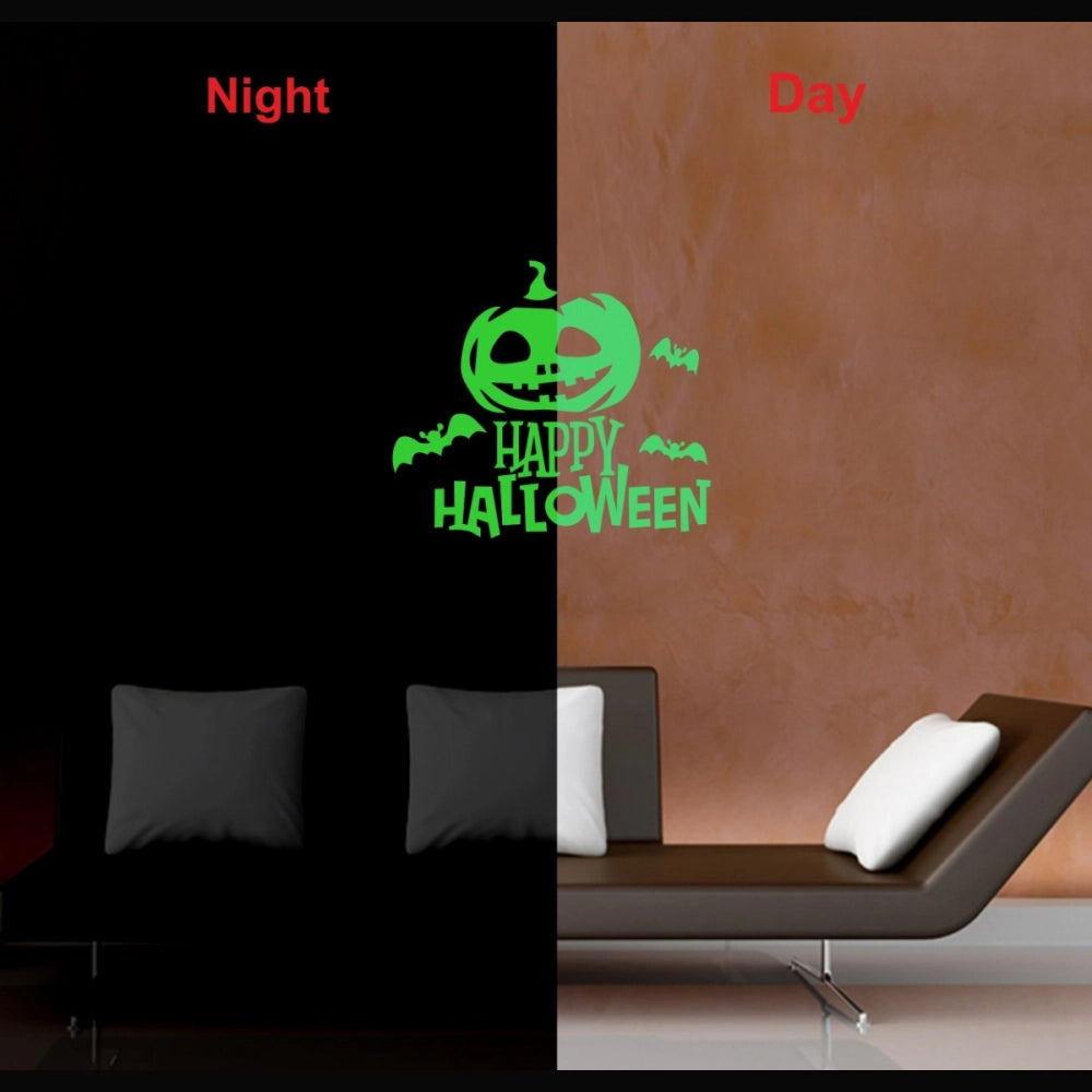 Green Happy Halloween vinyl wall sticker, peel & stick decor for a spooky and calming ambiance