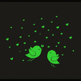 Green vinyl peel-and-stick wall decal featuring birds and stars, 60X46cm, promotes relaxation and calming environment