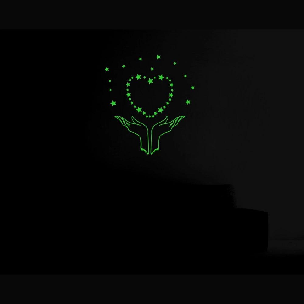 Green vinyl peel-and-stick galaxy wall sticker, 52x58cm, adds calming celestial ambiance to your room