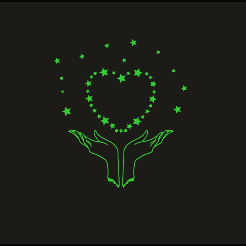 Green Galaxy of Stars vinyl wall sticker, peaceful, easy-to-install decor for a calming bedroom atmosphere