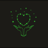 Green Galaxy of Stars vinyl wall sticker, peaceful, easy-to-install decor for a calming bedroom atmosphere