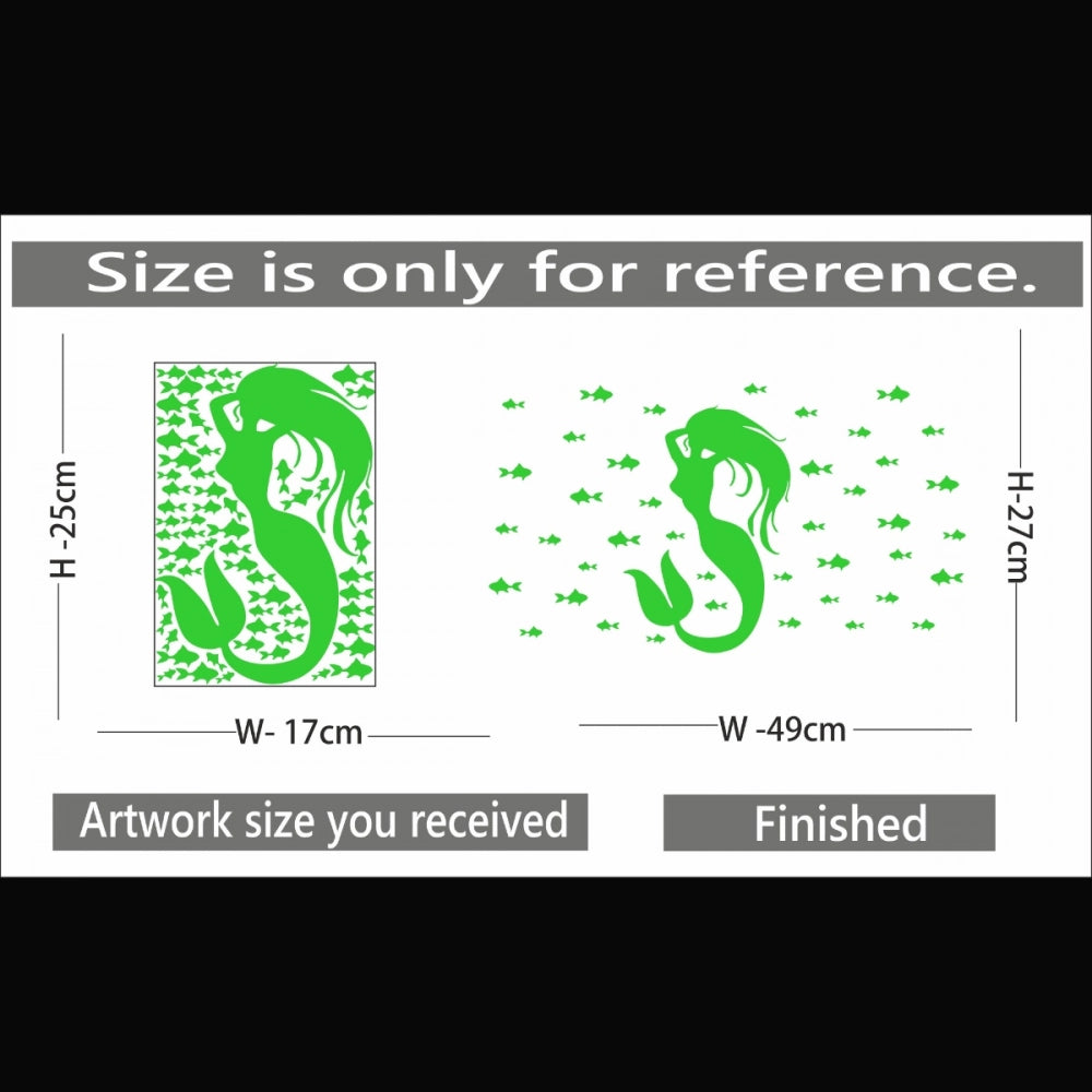 Green vinyl peel-and-stick radium wall decor, size 49x27cm - energy-efficient, relaxing home accent