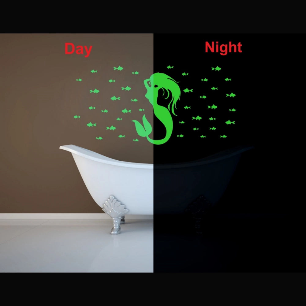 Green vinyl peel-and-stick radium wall decal, 49x27cm. Relaxing and calming home decor accent