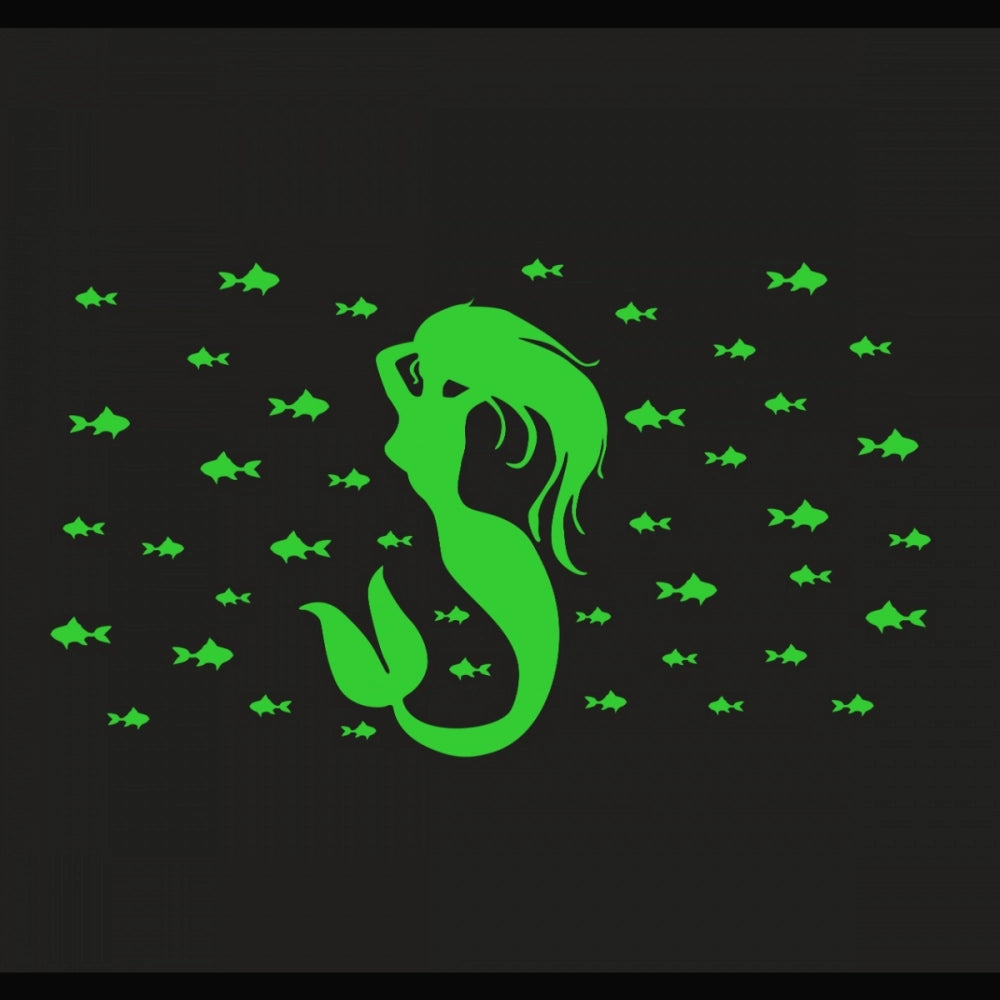 Green vinyl peel-and-stick radium wall decal, size 49x27cm, promoting a calm atmosphere in home decor