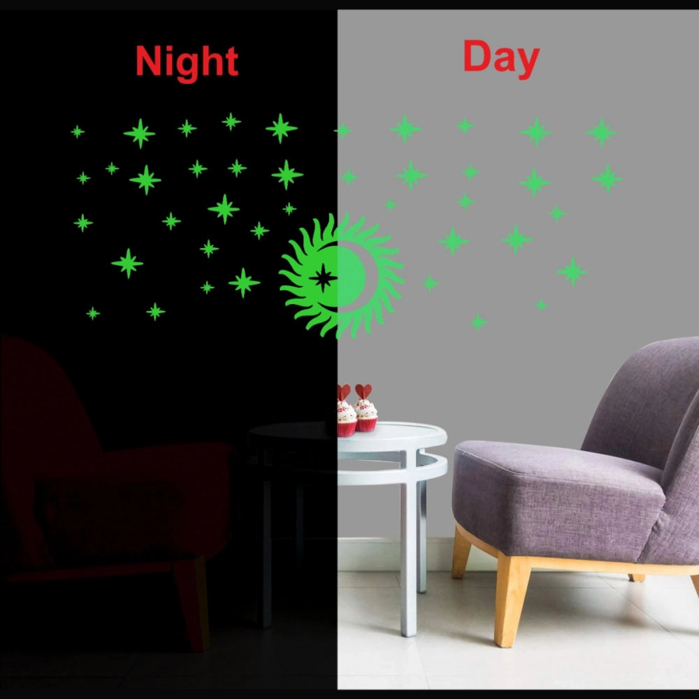 Green vinyl peel-and-stick radium wall decor, size 96x39cm - Energy-saving, calming bedroom accent