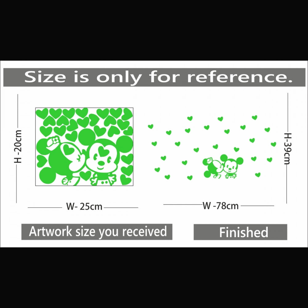 Green vinyl radium wall sticker for kids room decor, peel & stick, 78x39cm. Relaxing and calming, promoting sleep with minimal light source