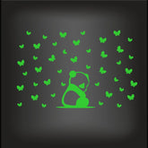 Green vinyl peel-and-stick radium wall sticker, 56x35cm, energy-saving decor for calming bedroom ambiance