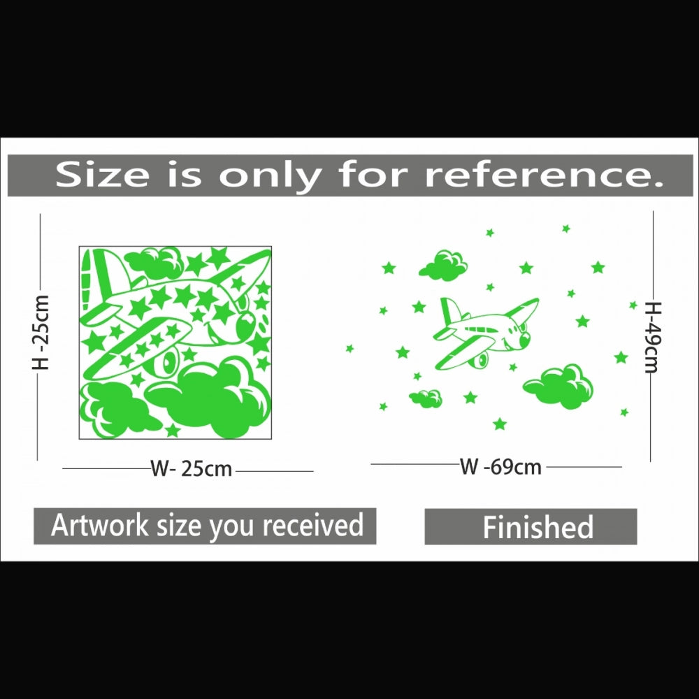 Green vinyl radium wall sticker for kid's room, peel & stick, 69x49cm, promoting a relaxing, calming environment