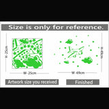 Green vinyl radium wall sticker for kid's room, peel & stick, 69x49cm, promoting a relaxing, calming environment