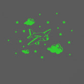 Green vinyl radium wall sticker for kids room decor, peel-and-stick design, 69x49cm