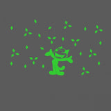 Green vinyl kids room radium wall sticker, peel-and-stick design for calming, decorative space. (64x39cm)