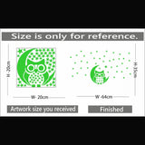 Green vinyl radium wall sticker for kids room decor, peel & stick, 64x35cm