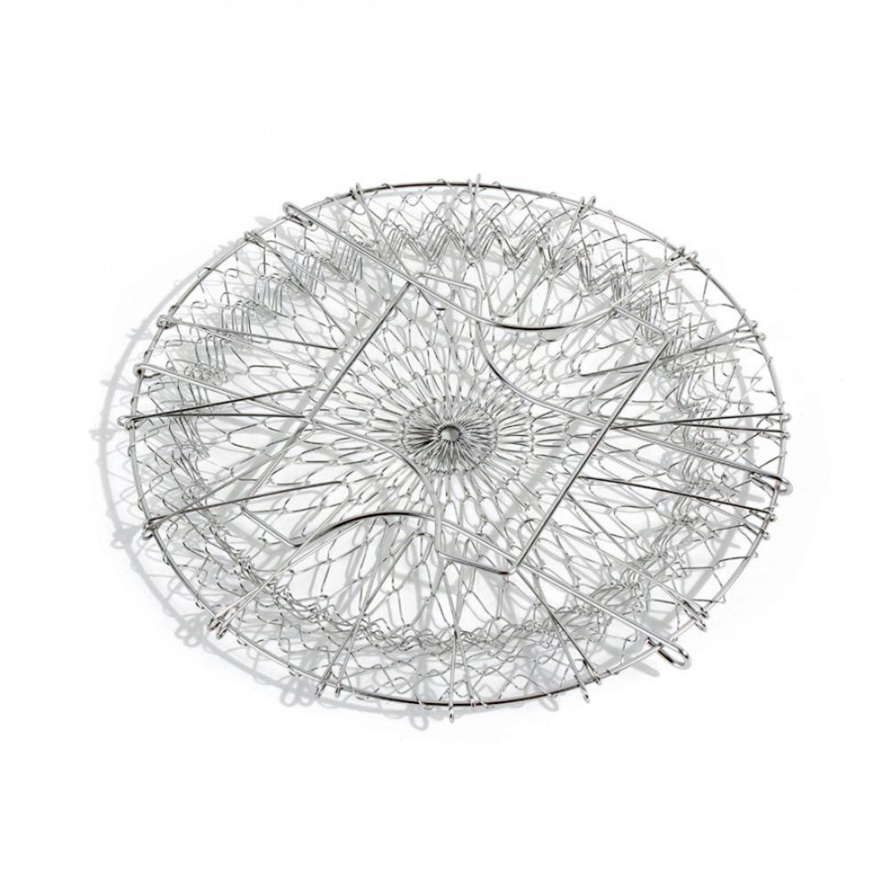 Assorted stainless steel foldable strainer chef basket for easy kitchen storage and multi-use