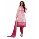 Pink Chanderi unstitched salwar suit (2m), ideal for women's party wear, may appear slightly different from displayed images
