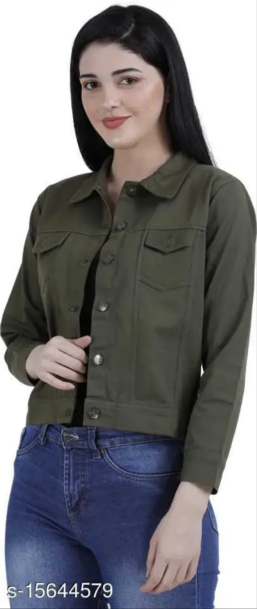 Denim solid waistcoat for women, latest stylish design with three-quarter sleeves, size S (36in bust, 19in length), made in India