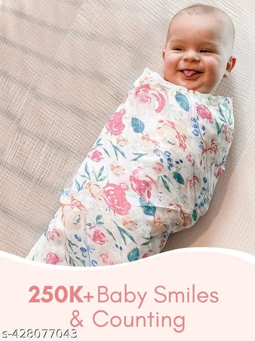 Cotton Muslin Swaddle Set, Citrus Groove Collection, size 100cm x 100cm each, ideal for babies in AC rooms, versatile and easy to maintain