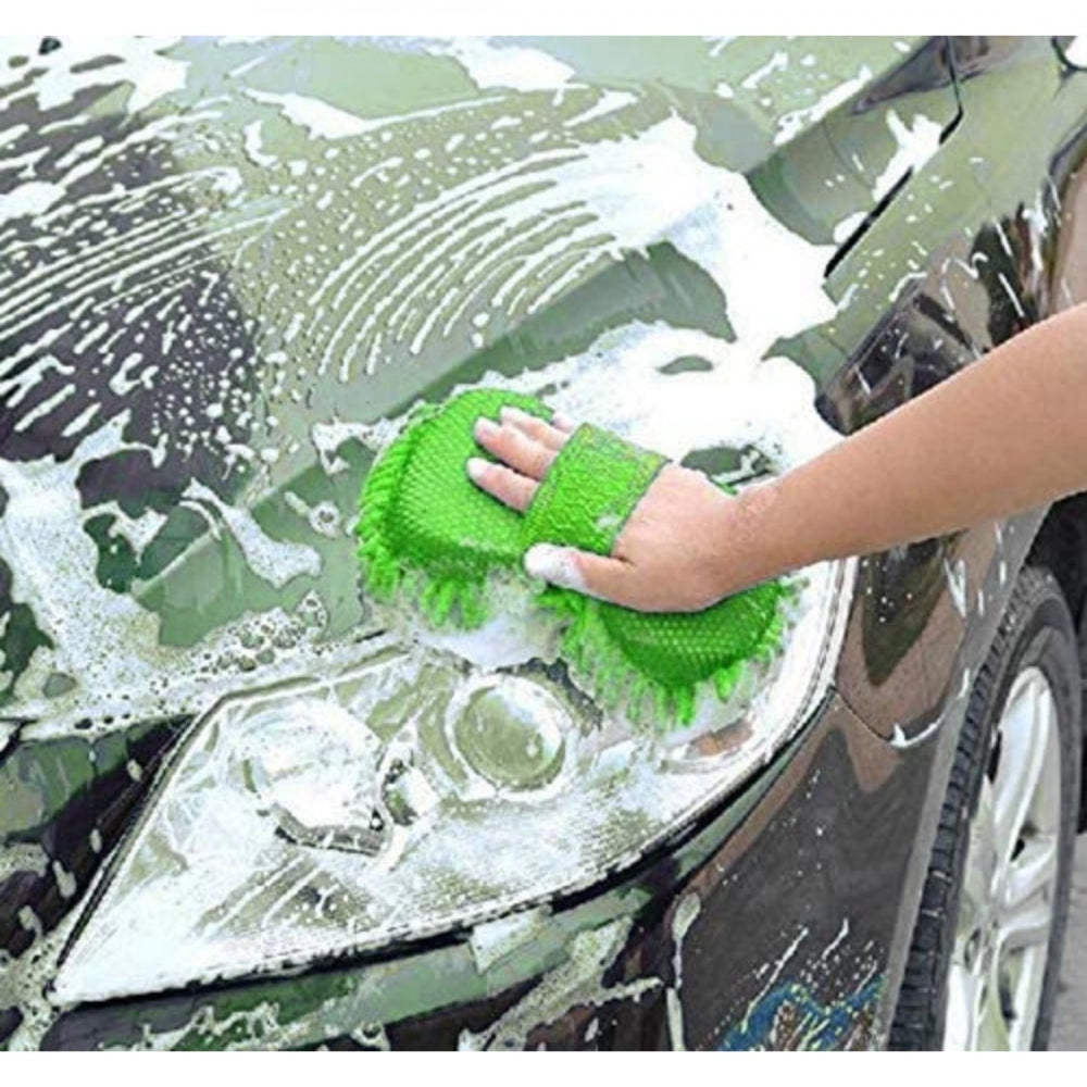 Assorted microfiber sponge for multiple surfaces, ideal for cars, bikes, tiles, and windows. Effective at trapping dust and grease. Strap for easy hand use and chemical-free cleaning