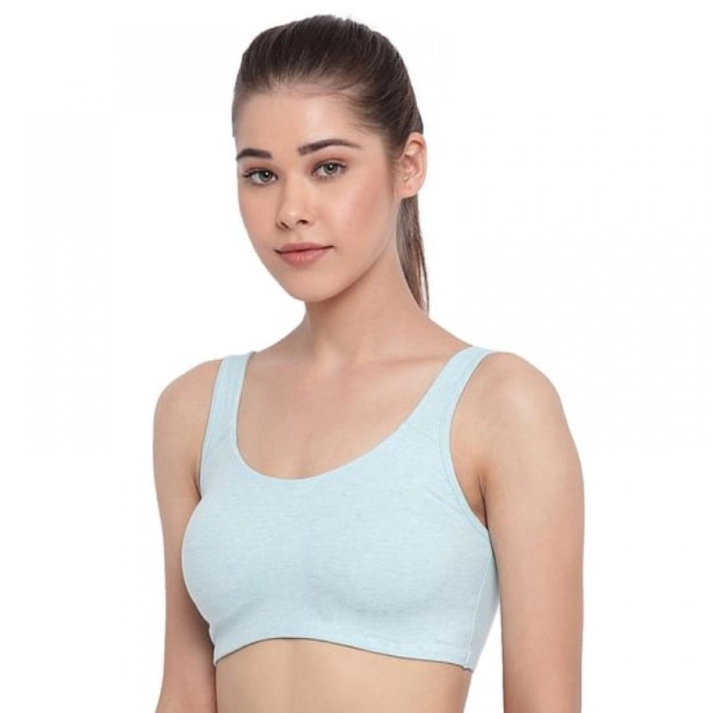 Capri Melange cotton bra (SB06) with gentle support, double layer front, and keyhole back - comfortable, breathable, low impact design for women