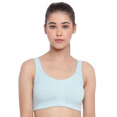 CapriMelange cotton bra, gentle support, double layer front, keyhole back - comfortable all day
