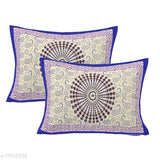 Blue More Pankh single cotton bedsheet with 1 pillow cover, 140 thread count, India origin, on display