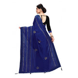 Blue Banglori with Art Silk Vichitra Silk HotFix Stone Work Saree and Blouse (5-6 mtrs), perfect for casual and festive wear, on model