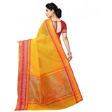 Gold Kota Doria cotton blend saree with blouse (5-6 mtrs), suitable for casual and festive wear