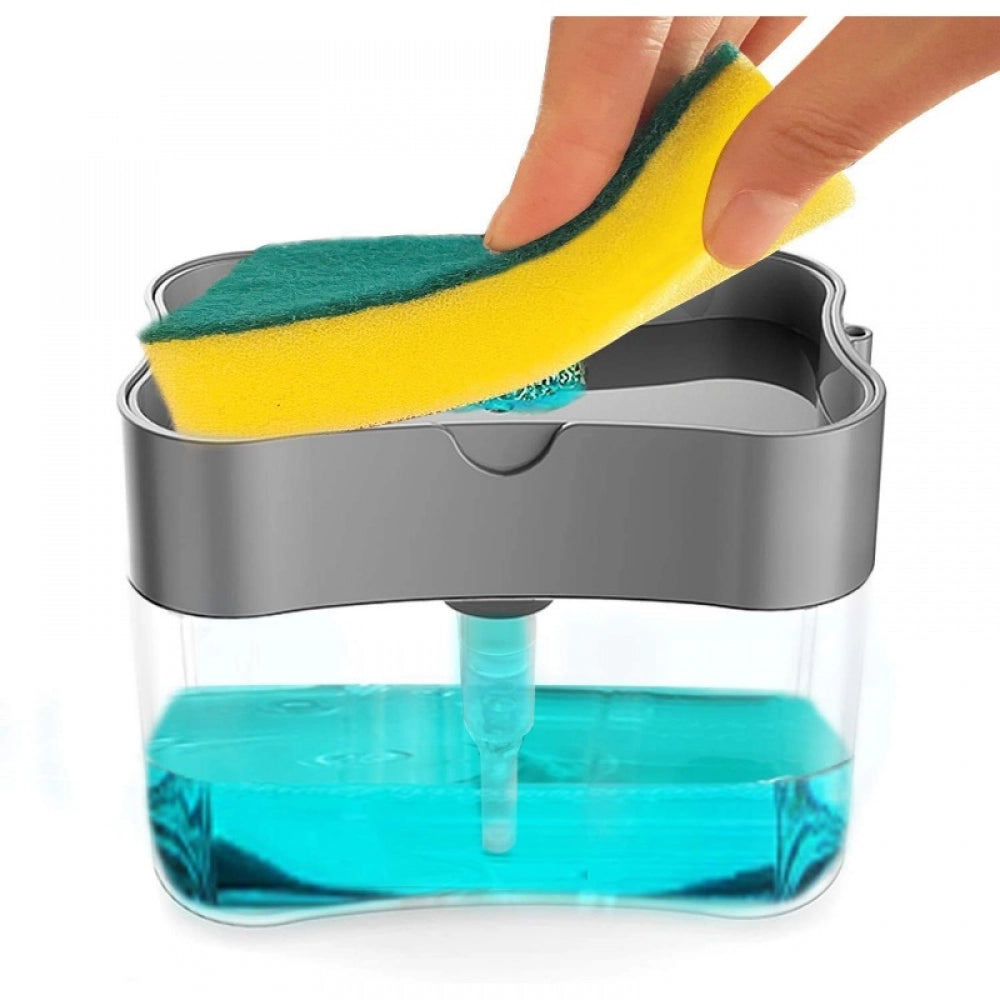 Assorted 2-in-1 sink & dishwasher liquid holder with included sponge for faster cleaning at home or commercial settings