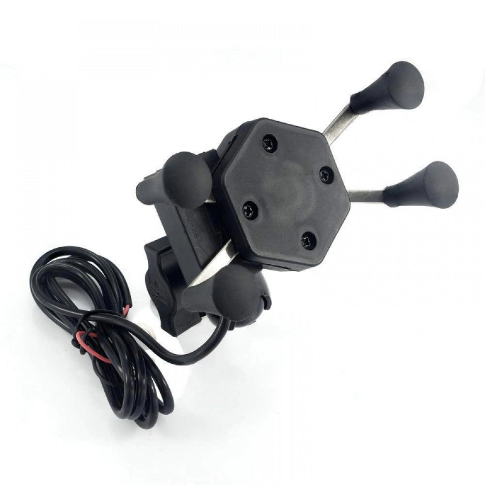 Assorted multifunctional bike phone holder, adjustable 360-degree mount for phones and charging on the go, featuring attached artificial flowers
