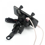 Assorted color bike mobile holder, multifunctional design for fast charging on bicycles, motorcycles, or wheelchairs. Adjustable 360-degree view with included artificial flowers