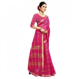 Rani kota doria cotton checked saree with blouse for women, ideal for casual and festive wear on display rack