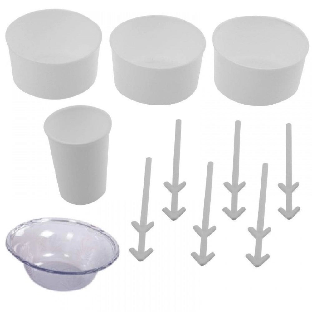 Assorted plastic ICE Gola Maker Slush Maker, set includes 6 reusable sticks, ice bowls, glass, and snow dish. Countertop-friendly, power-free kitchen essential