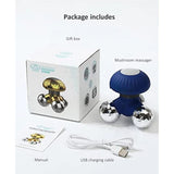 Assorted mushroom USB electric hand massager, ultra-compact, ergonomic design for soothing massage therapy