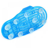 Assorted color Easy Feet Shower Foot Massager Scrubber and Cleaner Slipper - cleans and massages feet top to bottom, ideal for family use with toe-targeted bristles and stone massage elements