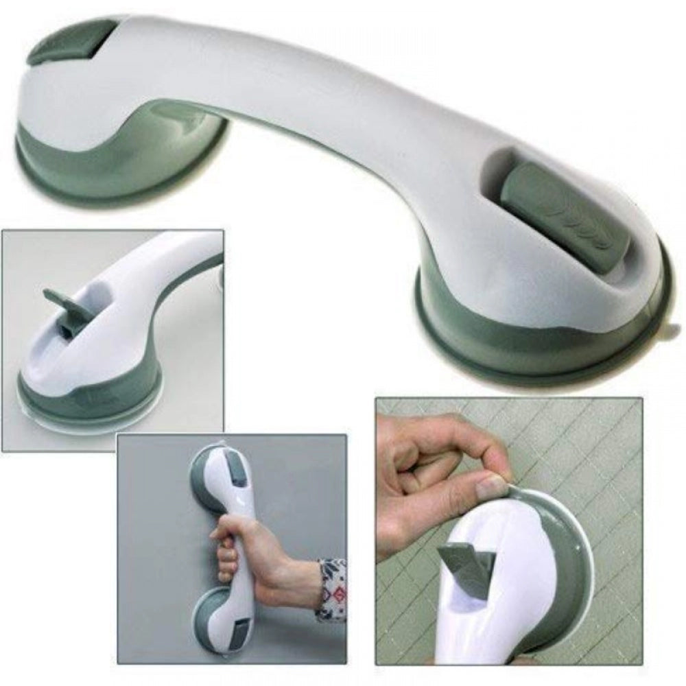 Assorted color strong suction cup hand grip for various surfaces: tile, glass, acrylic, fiberglass, kitchen fridge, bathroom cabinet, tub. Portable and easy to install without tools