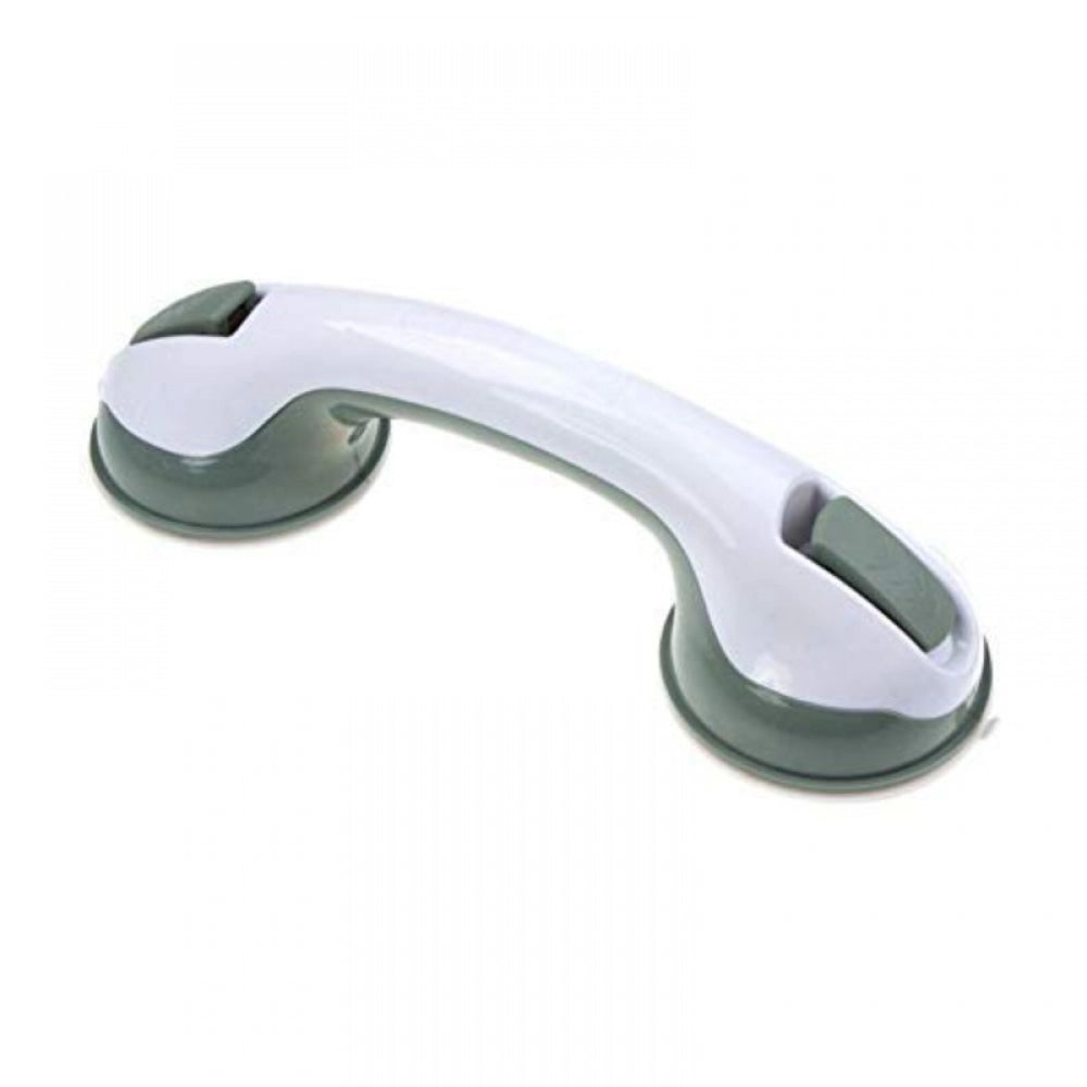 Assorted color strong suction cup hand grip for various surfaces, including tile, glass, acrylic, fiberglass, kitchen fridge, bathroom cabinet, tub. Portable, easy-install, no drilling required." (125 characters)