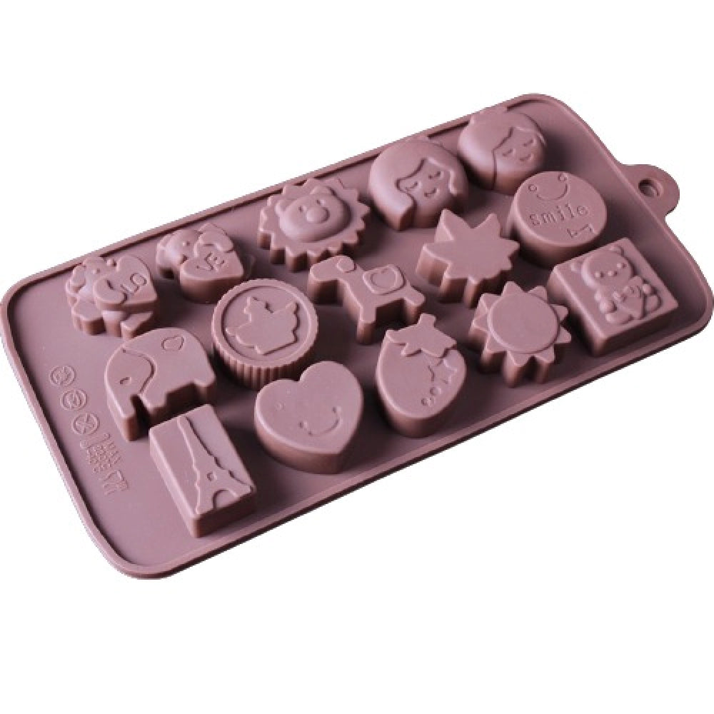 Assorted silicone dessert mold: flexible, multi-purpose for chocolate, pudding, jelly, and ice cube making, dishwasher safe