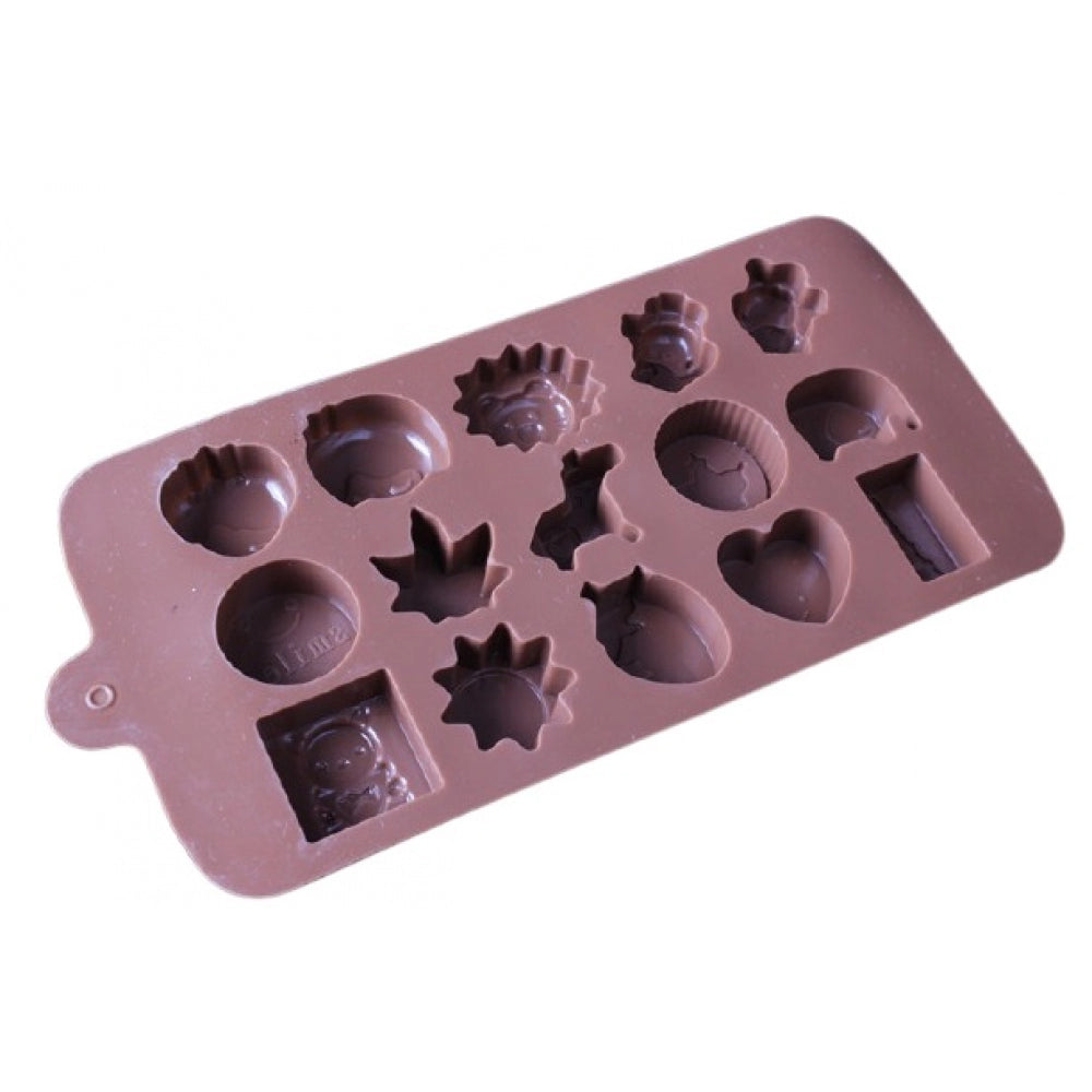 Assorted silicone dessert mold for chocolate, pudding, jelly, and cake making, multi-purpose and dishwasher safe