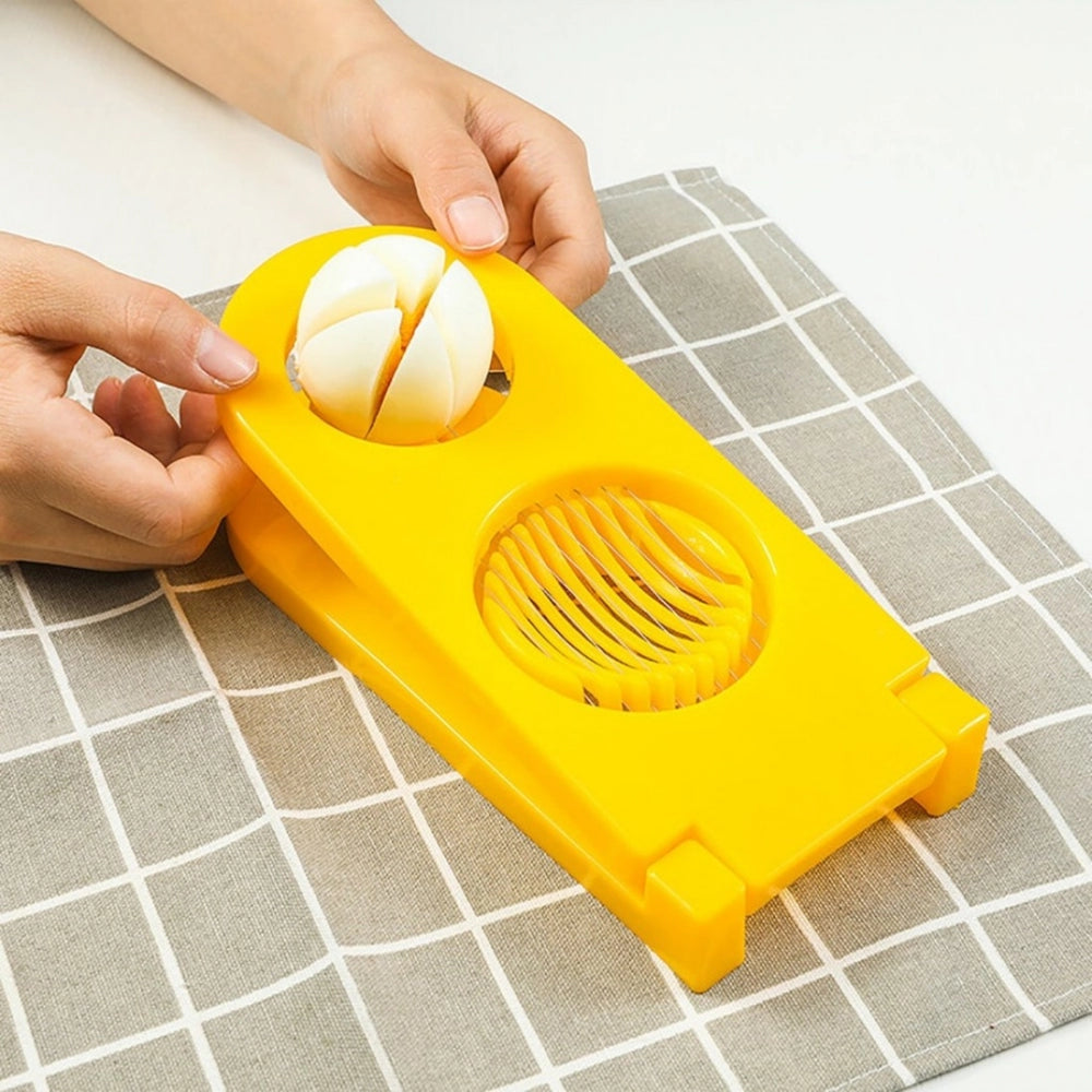 Assorted plastic & stainless steel boiled egg and mushroom slicer, ideal for home cooking or parties