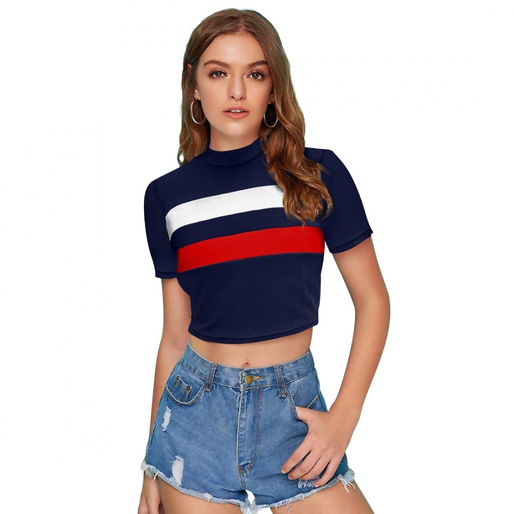 Red 95% Polyester 5% Spandex western wear top for women, solid pattern on a model