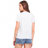 Women's cotton western wear t-shirt (white), printed design for casual wear