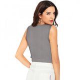 Grey Western wear top for women, 95% polyester 5% spandex, ideal for casual wear