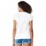 Women's cotton western wear t-shirt (white), printed design for casual style