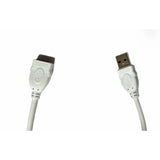 USB Male to Female Extension Cable 1.5 Yards Supports LCD, LED, TV USB Ports Connects Printer, PC, External Hard Drive (White)