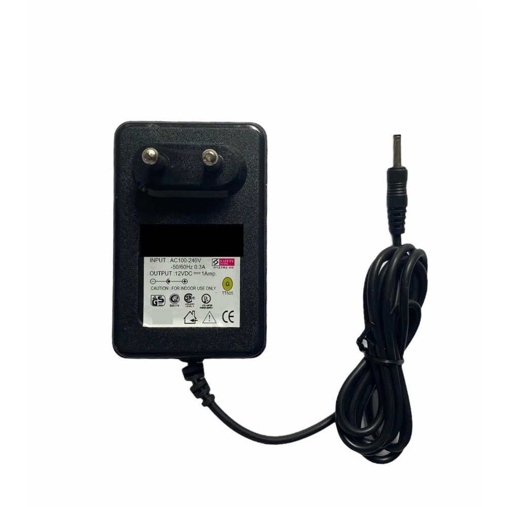 Black 12V 1A Power Adapter with Vtech Pin for Set Top Box, CCTV System, Router, and Other Electronics