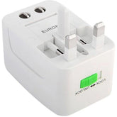 Universal Travel Adapter with 125V 6A, 250V Surge_Spike Protected Electrical Plug White (White)