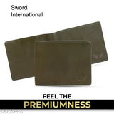 Olive green leather wallet for men, premium quality Sword Alpha with 1 compartment