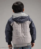 Aqua Blue Nylon Jacket for Boys - Colorblocked style, perfect for outdoors and casual events
