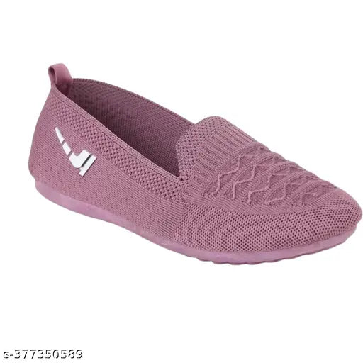 Textured synthetic ballerinas, trendy premium bellies for women - India
