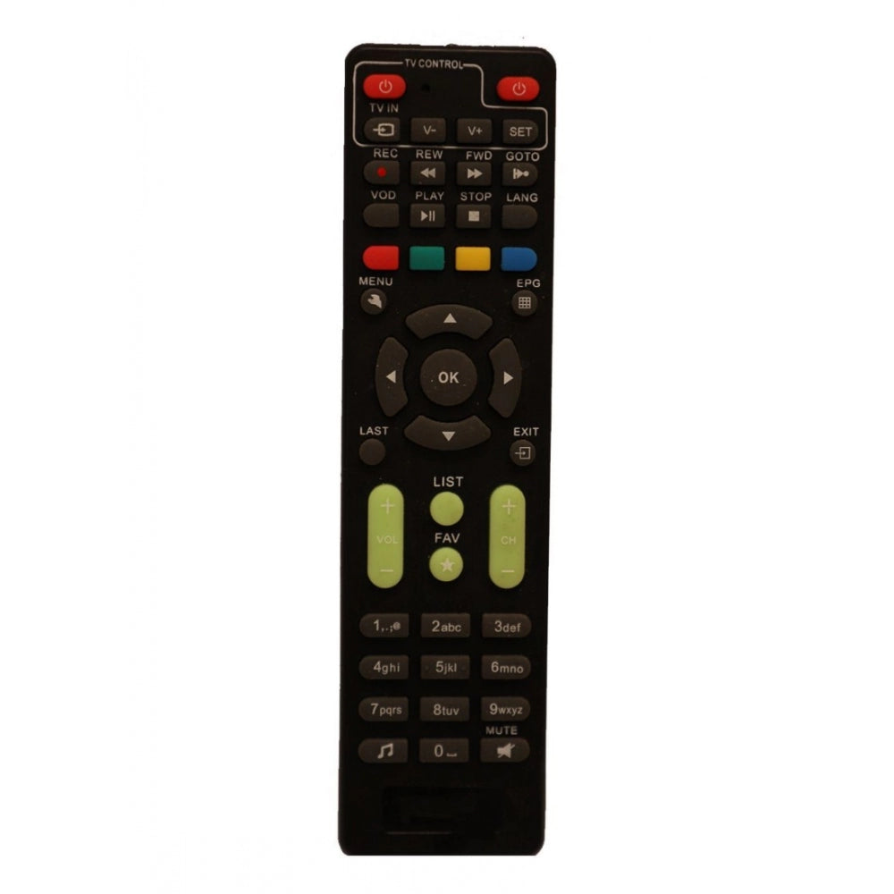 Multi color infrared remote control, compatible with GTPL HD Set Top Box, long-range ergonomic design