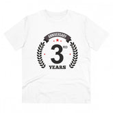 White PC Cotton Men's 3rd Anniversary Printed T-Shirt (180GSM), casual occasion